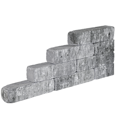 Blockstone 15x15x30 - Grijs/Zwart