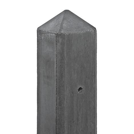 Eindpaal antraciet glad met diamantkop 10 x 10 x 280 cm betonpaal