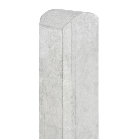 Tussenpaal wit/grijs glad met halfronde kop 10x10x280 cm betonpaal