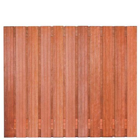 Tuinscherm hardhout 23 planks (21+2) - Hoorn 180 x150 - schutting