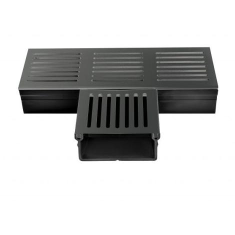 Aqua drain 50/100 T-stuk met zwart aluminium rooster