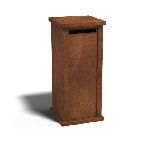 Cortenstaal brievenbus Arizona S - 40 x 40 x 100cm