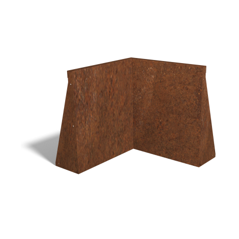 Cortenstaal keerwand binnenhoek 50x50cm (hoogte 60cm)