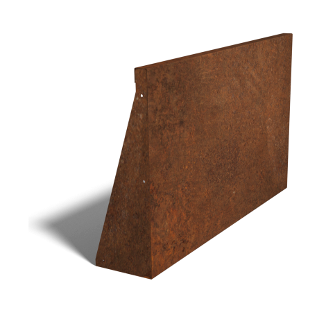 Cortenstaal keerwand recht 100cm (hoogte 60cm)