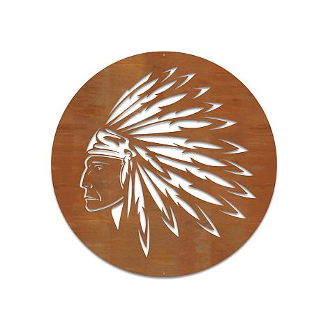 Cortenstaal wanddecoratie Indian-Small