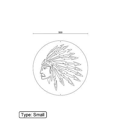 Cortenstaal wanddecoratie Indian-Small