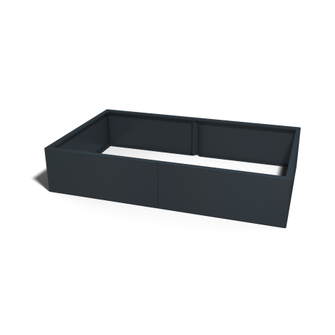 Gepoedercoat staal plantenbak Rechthoek XL 200x120 hoogte=40cm-RAL7016  opties=geen bodemplaat