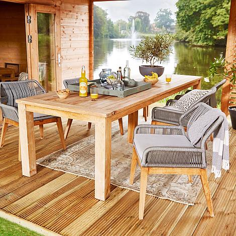 Tuintafel teak - Solide rustiek 300x100cm