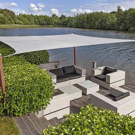 Zonnezeil waterdicht - 4-kant 4.2x4.2m zilvergrijs