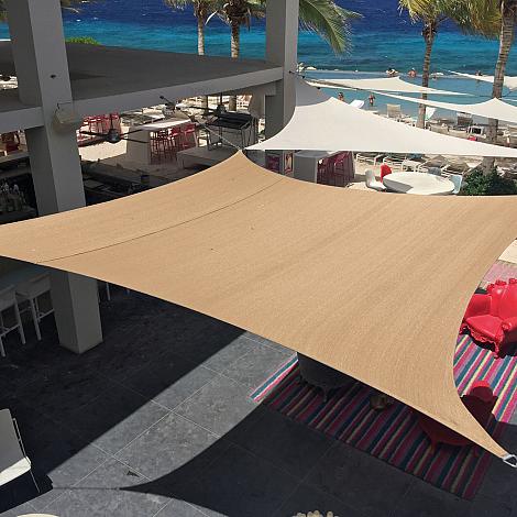 Zonnezeil - 4-kant 5.5x5.5m zandbeige