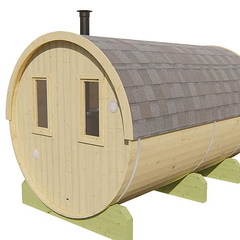 Saunabarrel vurenhout - Ø220cm, 350cm lang