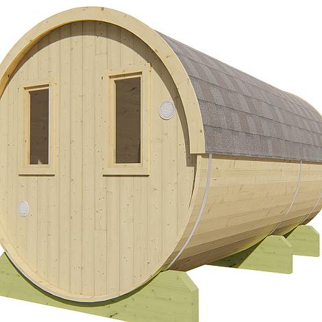 Saunabarrel vurenhout - Ø220cm, 400cm lang