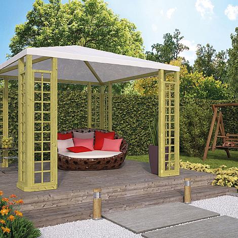 Houten paviljoen - paviljoen met zeildak