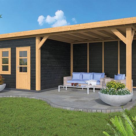 DHZ Plat dak met zijluifel Holten- Zwart 300x300+390cm