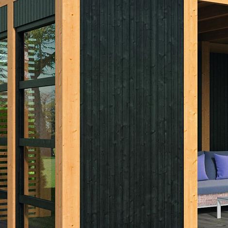 Wandmodule zwart hout dicht - Set 1 B99xH234cm