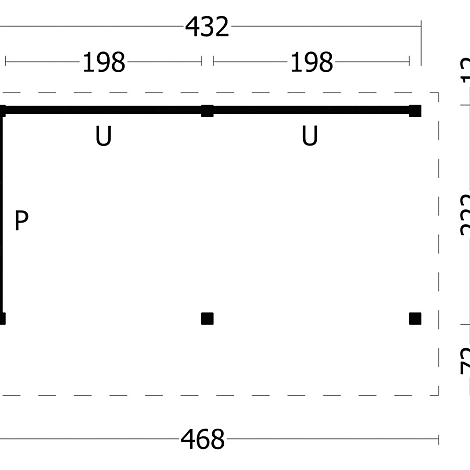 Bergen L Type 2 - Potdekselplank zwart