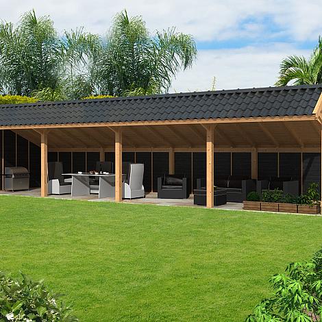 Bergen XL Type 10 - Potdekselplank zwart