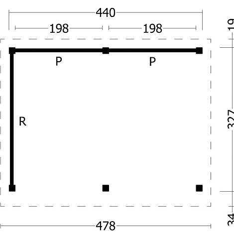 Oslo L Type 2 - Potdekselplank zwart