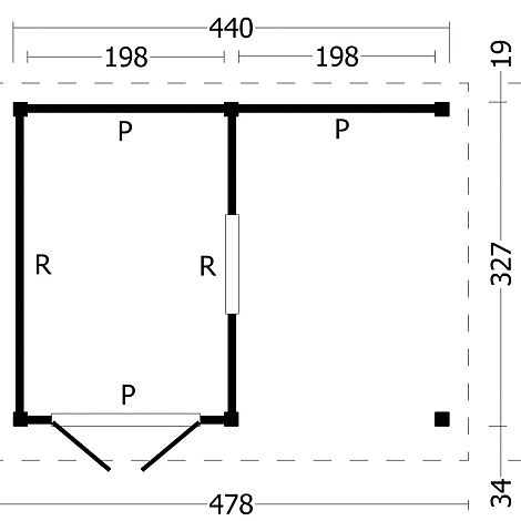 Oslo L Type 4 - Potdekselplank blank