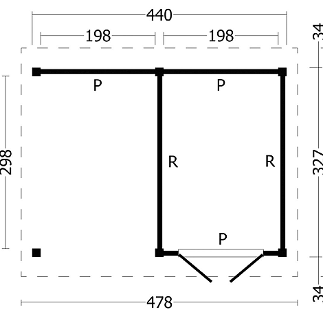 Hamar L Type 3 - Potdekselplank zwart