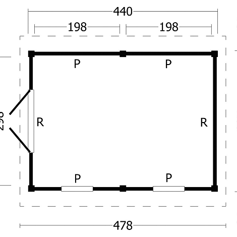 Hamar L Type 4 - Potdekselplank zwart
