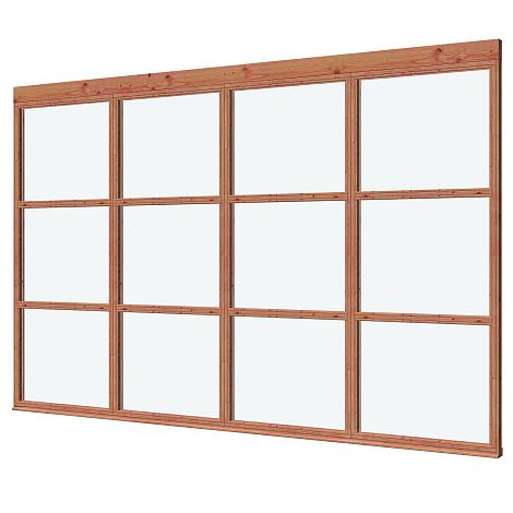 Glaswand De Luxe onbehandeld - type T 348x230cm