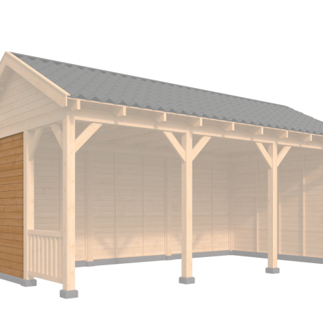 Halve wandmodule type G - 1667x2300mm potdekselplank onbehandeld