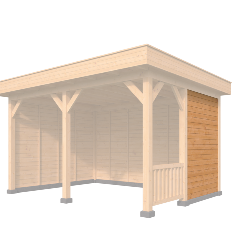 Halve wandmodule type G - 1667x2300mm potdekselplank onbehandeld