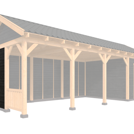 Halve wandmodule type G - 1667x2300mm potdekselplank zwart