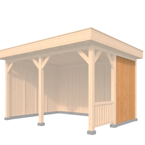 Halve wandmodule type G - 1667x2300mm rabatdelen onbehandeld