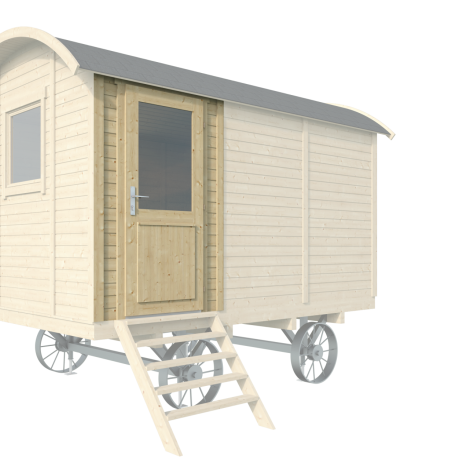 Prefab paneel met enkele deur - t.b.v. zigeunerwagen