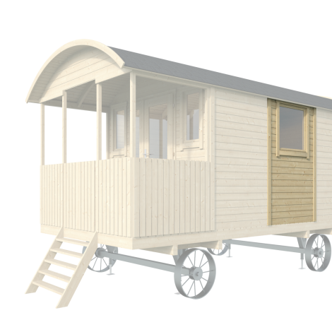 Prefab paneel met raam - t.b.v. zigeunerwagen