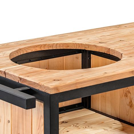 Buitenkeuken Acero 57x88x190cm - Zwart gepoedercoat/Douglas