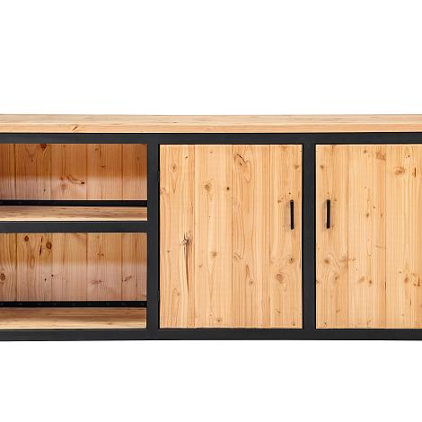 Buitenkeuken Acero 57x88x190cm - Zwart gepoedercoat/Douglas