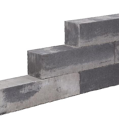 Lineablock 15x15x45 Zwart/Grijs