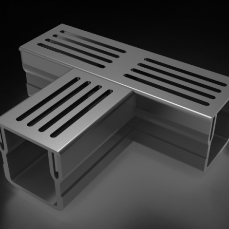 Luxe Drain T-stuk met zwart aluminium rooster