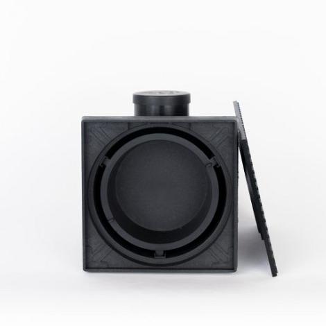 Luxe Drain vloerput Stone 200/200mm - Zwart Ral 9005