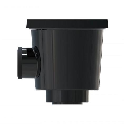 Luxe Drain vloerput Stone 200/200mm - Zwart Ral 9005