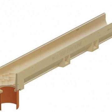 Euroline Lijnafwateringsgoot zonder rooster - inclussief onderuitloop - 100cm (uitloop dia:110mm)