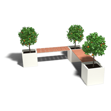 Gepoedercoat staal plantenbak Vegas Miami hoekopstelling - RAL9010