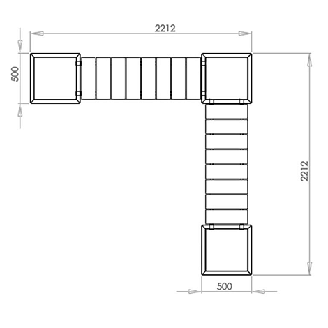 Gepoedercoat staal plantenbak Vegas Miami hoekopstelling - RAL9010