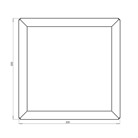 Gepoedercoat staal plantenbak Miami 50 x 50 cm - RAL9010 - met bodem