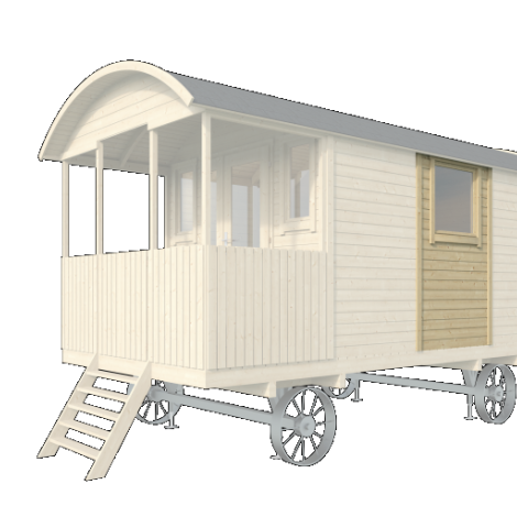 Prefab paneel met raam - t.b.v. zigeunerwagen