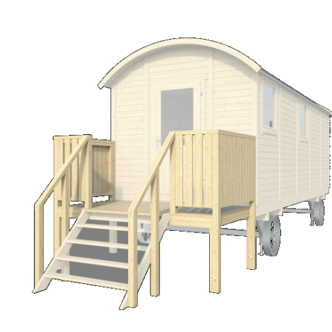 Luxe veranda A - t.b.v. zigeunerwagen met vooringang