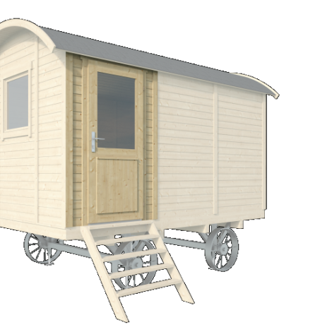 Prefab paneel met enkele deur - t.b.v. zigeunerwagen