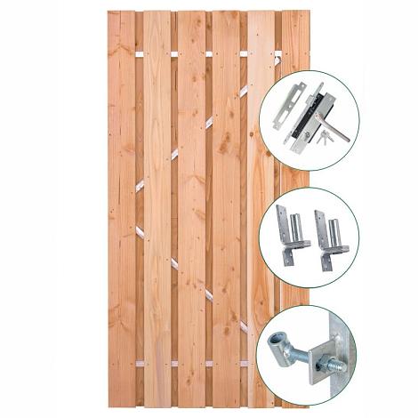 Douglas tuindeur - Privacy - rvs inbouwslotset  195x100cm - poort