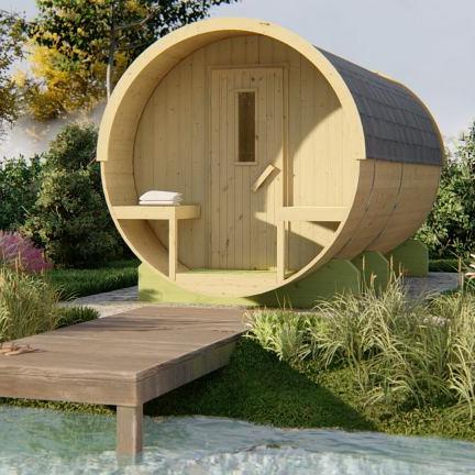 Saunabarrel vurenhout - Ø220cm, 400cm lang