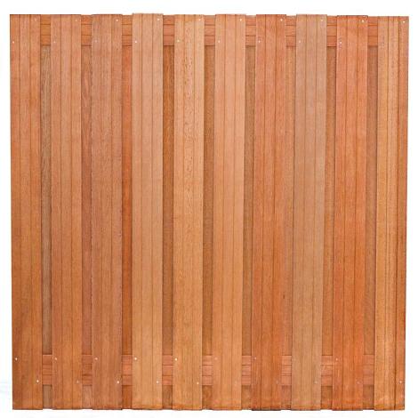Tuinscherm hardhout 21 planks (19+2) - Dronten 180 x 180 - schutting
