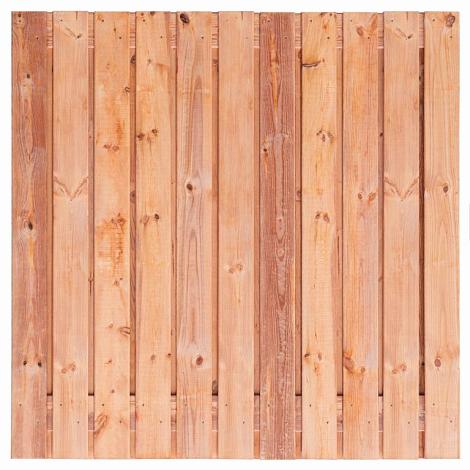 Tuinscherm Red Class Wood (21+2) 23-pl. - Agadir 180x180cm - Planken: 1.6x14.0cm / 21 stuks - 2 tuss
