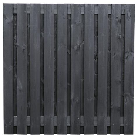Tuinscherm zwart gesp. 21 planks (19+2) - Stuttgart 180x180cm - schutting